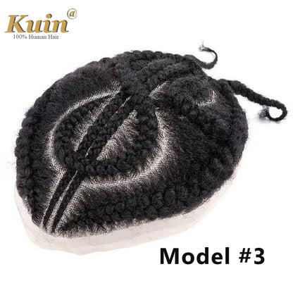 Braiding Toupee For Men Cornrow Braid Full Lace Man WIg Human Hair Braids Male Hair Prosthesis Human Hair Replacement System