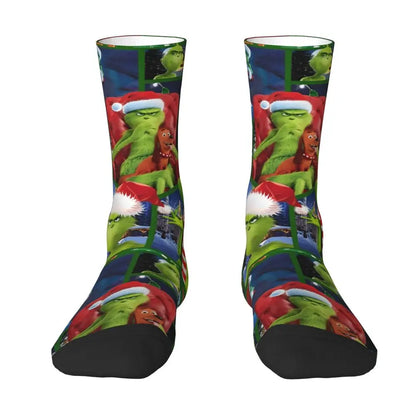 Cartoon Grinchh Xmas Socks Men's Women's Funny Happy Christmas Socks Hip Hop Spring Summer Autumn Winter Socks Gift