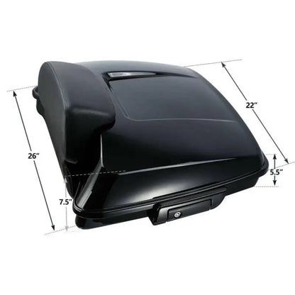 Motorcycle Razor Trunk Backrest For Harley Touring Road Glide 2014-2025 Gunship Gray Rear Bag