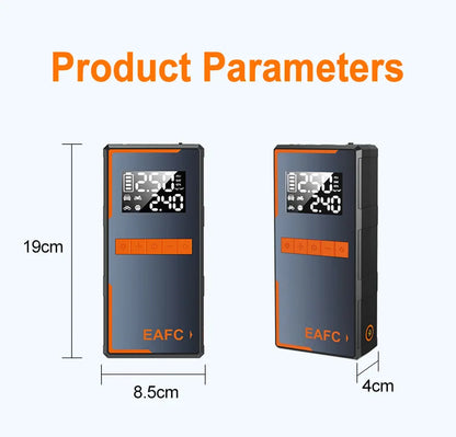 2025 Newest All-in-One Car Emergency Jump Starter & Air Pump 1200A Peak 150PSI Tire Inflator with LED Light & Power Bank