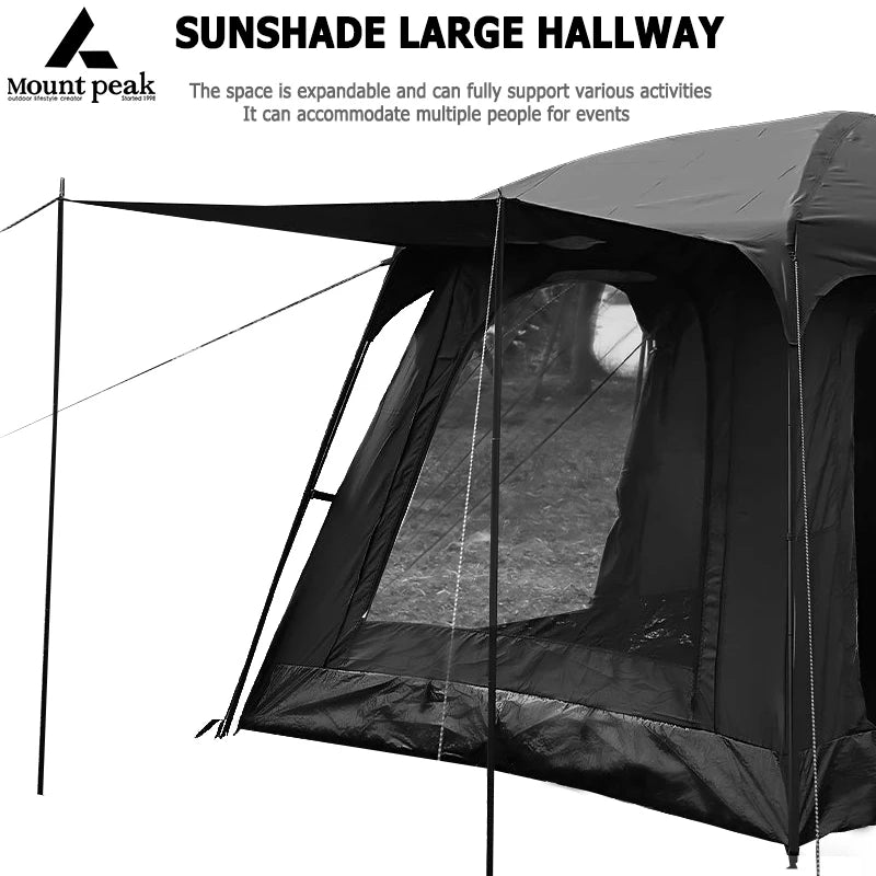 Mount Peak offers two-bedroom tents that can accommodate 5-8 people, and outdoor camping park family tents with sunshades.