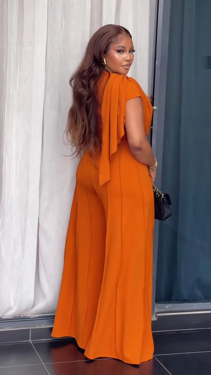 Women Shirrring Jumpsuits Mini Lenth Jumpsuit Short Sleeves V Neck Top High Waist Wide Leg Pants Casual Loose Fit 2026 Summer