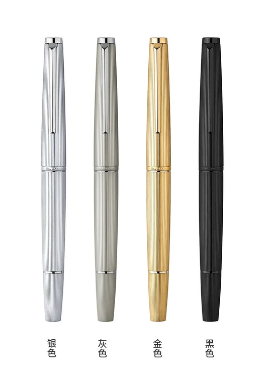 Limited MAJOHN B32 Metal Strive Piston Fountain Pen with Butterfly F Tip Student Adult Iridium Writing Ink Pen Office Supply