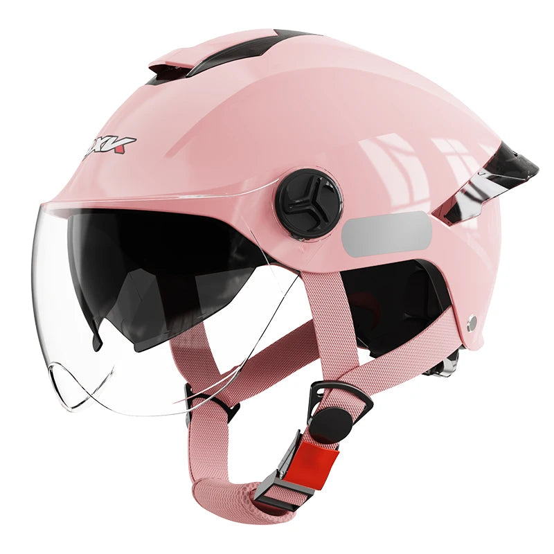 Summer impact protection safety open face motorbike helmet motorcycle short lens ordinary tail wing black