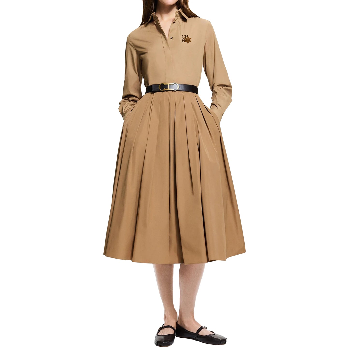 CHCH 2024 Fashion New Shirt Office Lady Shirt Women's Elegant Blouse Lapel Long Sleeve Leisure Commuting Top Female Clothing