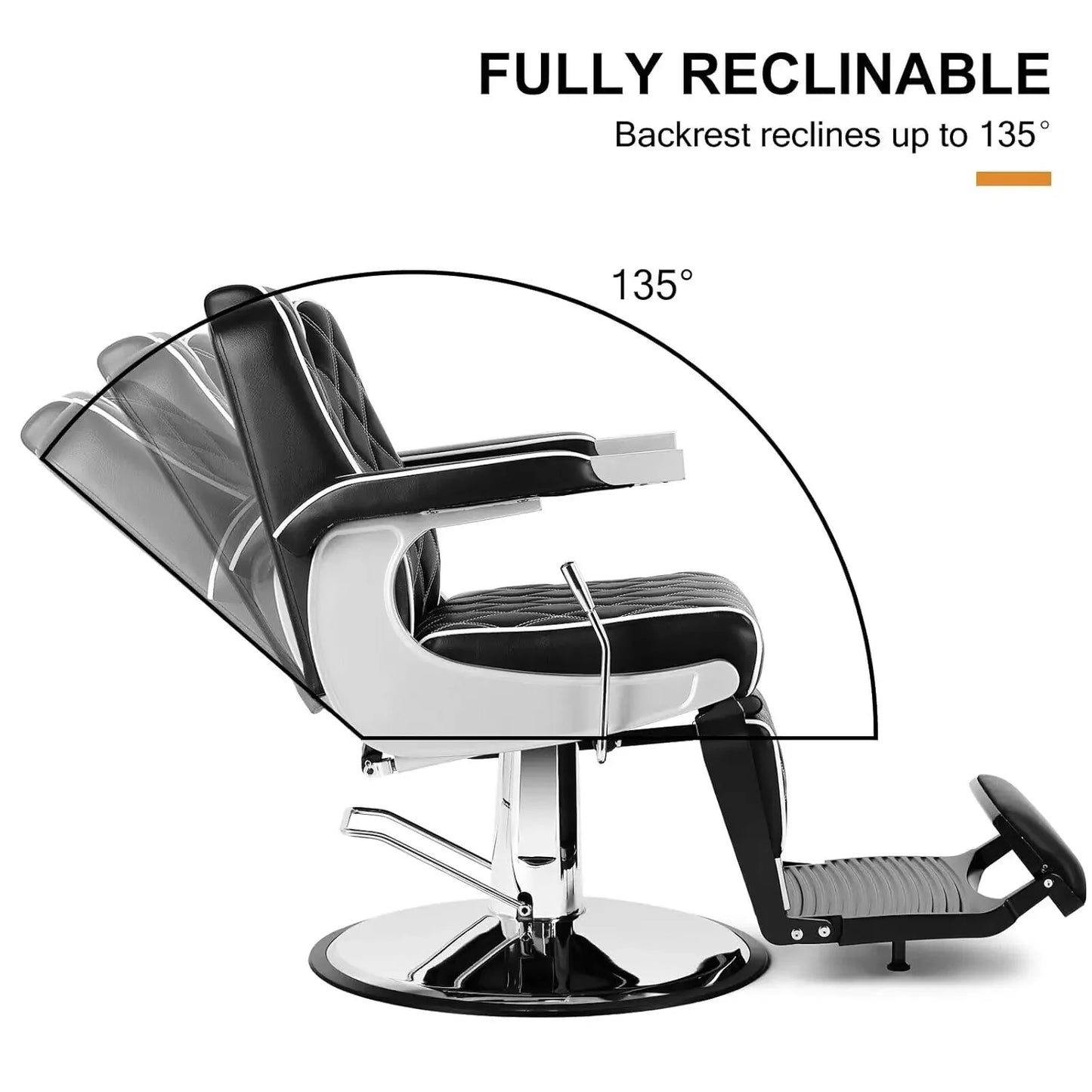 All Purpose Barber Wide Backrest Reclining Salon for Hair Stylist Tattoo Makeup Chair for Salon, Customized
