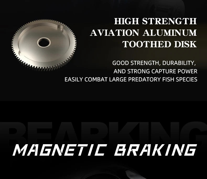 BEARKING Hot Sales Zeus-BFS 135g Lightweight Carbon Fiber 7.1:1 High-speed Ratio 8+1 Bearings Maximum Power 4kg Magnetic Brake