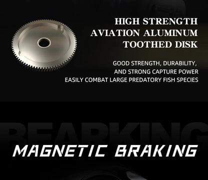 BEARKING Hot Sales Zeus-BFS 135g Lightweight Carbon Fiber 7.1:1 High-speed Ratio 8+1 Bearings Maximum Power 4kg Magnetic Brake