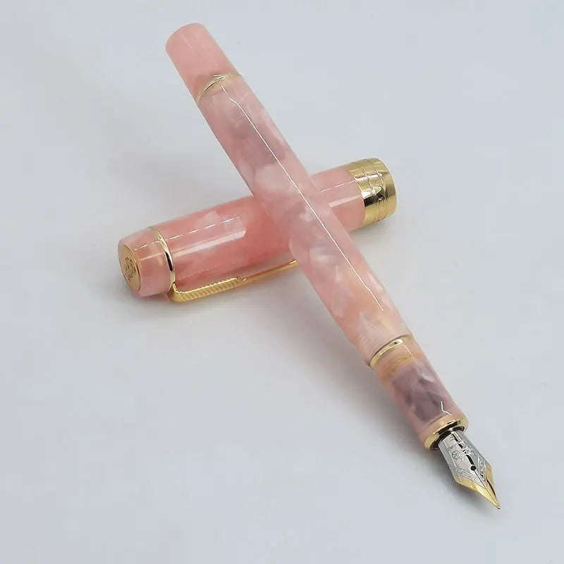 Jinhao 100 Fountain Pen Commemorative Resin Good Pen Nib 18 KGP Gold Sandwiched Thin Tod Small Business Office Gift Pen