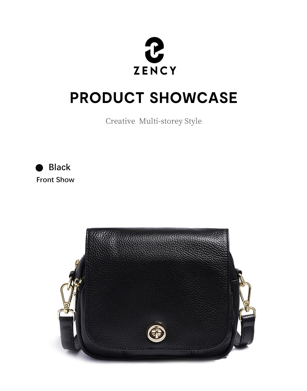 Zency Women Soft Leather Elegant Small Handbags Roomy Crossbody Bag With High Quality Vintage Hardware For Girls Leisure Purses