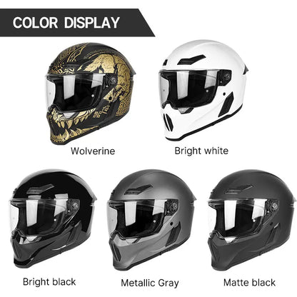 Motorcycle Helmet All-Season Universal Retro Men's Bike Racing Street Bike Riding Running Motorcycle Riding Safety Helmets