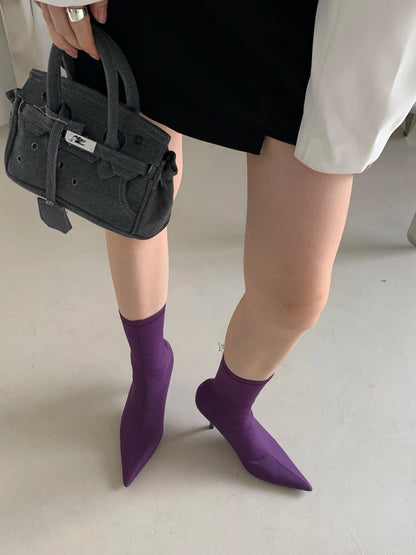 Eilyken New Spring Autumn Stretch Fabric Women Ankle Boots Sexy Pointed Toe High Heels Fashion Female Socks Pumps Shoes