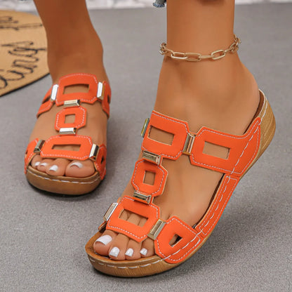 New Women Sandals Roman Style Sandals Women Open Toe Beach Slippers Summer Wedges Comfortable Outdoor Slip-On Shoes Women