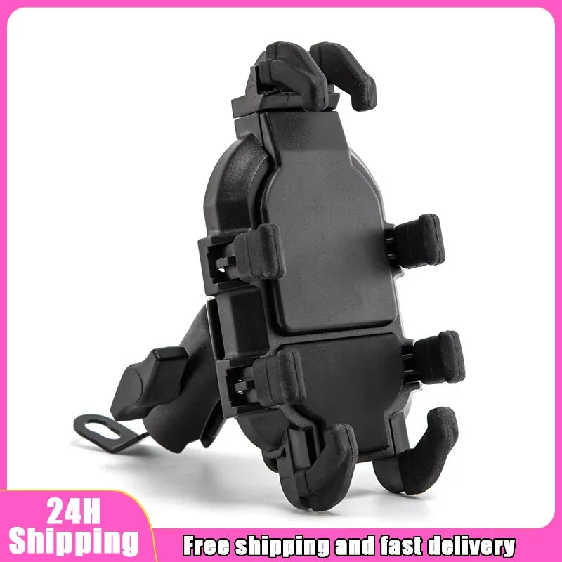 Shock Absorption Phone Holder for Motorcycle Bike Stable Anti-shake 360° Rotation Adjustment Moto Handlebar GPS Navigation Brack