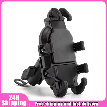 Shock Absorption Phone Holder for Motorcycle Bike Stable Anti-shake 360° Rotation Adjustment Moto Handlebar GPS Navigation Brack