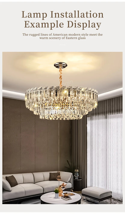 Crystal Hanging Lamps for Living Room Chandelier for Dining Room French Large Nordic Bedroom HQ Ceilling Light Pendant Lamp