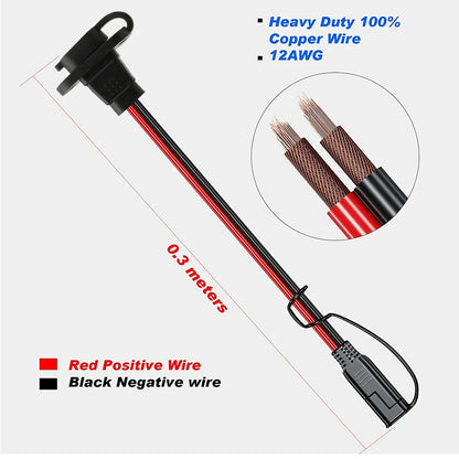 1/2Sets SAE Quick Connector Harness SAE Adapter Male Plug to Female Socket Cable 12AWG SAE Extension Cable Waterproof ForCharger