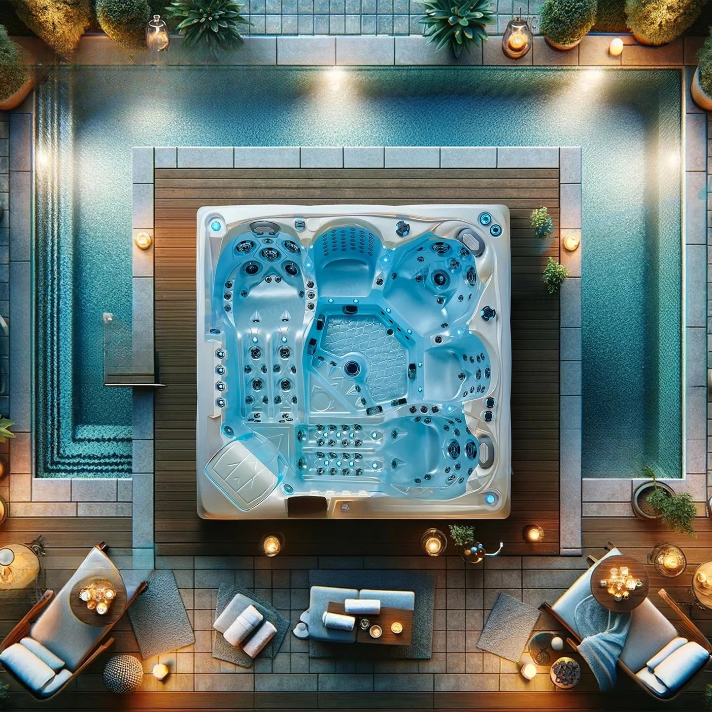 Outdoor Portable Massage Spa, 130 Jet Inflatable Hot Tub Pool, Heated Whirlpool for Couples & Garden Party