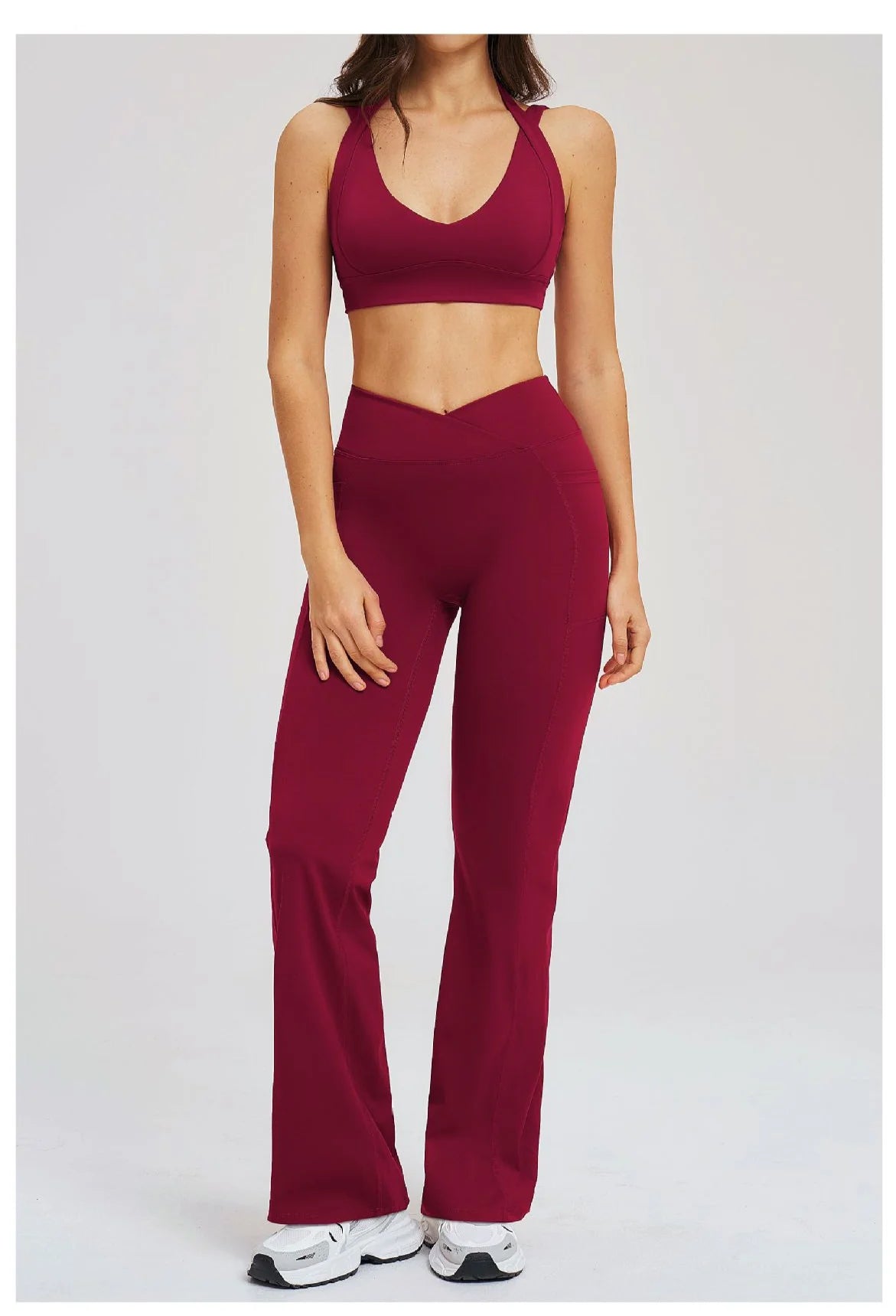 2 Piece Yoga Clothes Women's Sexy Wear Sexy Sport Bra High Waist Flared Pant Fitness Suit Gym Workout Jogging Sports Yoga Set