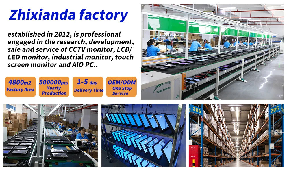 Factory Price 23.8 24 Inch FHD 4K 3840*2160 VESA Panel Mount Open Frame PCAP Touch Screen Monitor Industrial LCD Display DP/HDMI