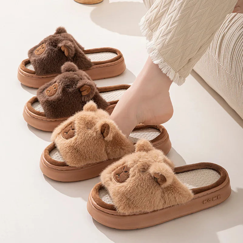 Hemp Cartoon Women's Slippers Home Flats Casual Spring Summer Luxury Designer Woman Shoes Fashion Indoor Platform Slides Soft