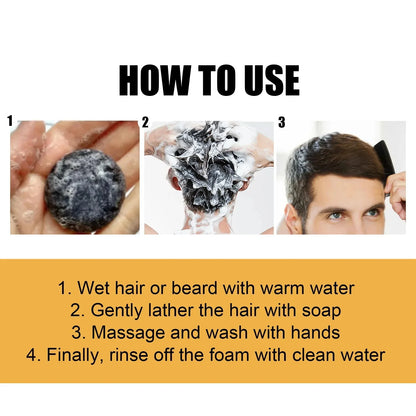 Magic White Hair to Black Shampoo Dye Soap Natural Color Soap Restore Gray Beard Cover Gray Hair Dye Hair Fixing Shampoo
