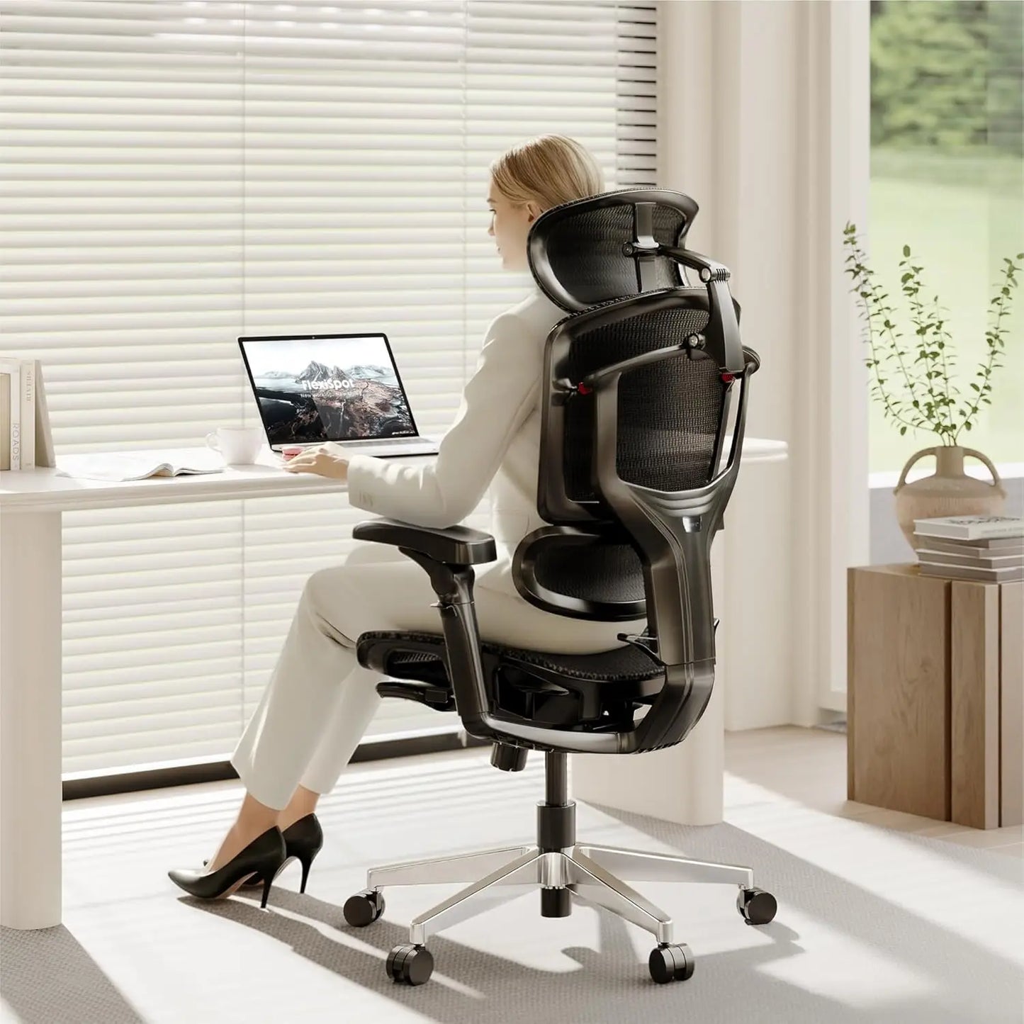 ErgoX-PRO Ergonomic Office Chair with Footrest Black – AeroWeave 5.0 Mesh Seat, 5D Lumbar, 7D Armrests, 4D, Customized
