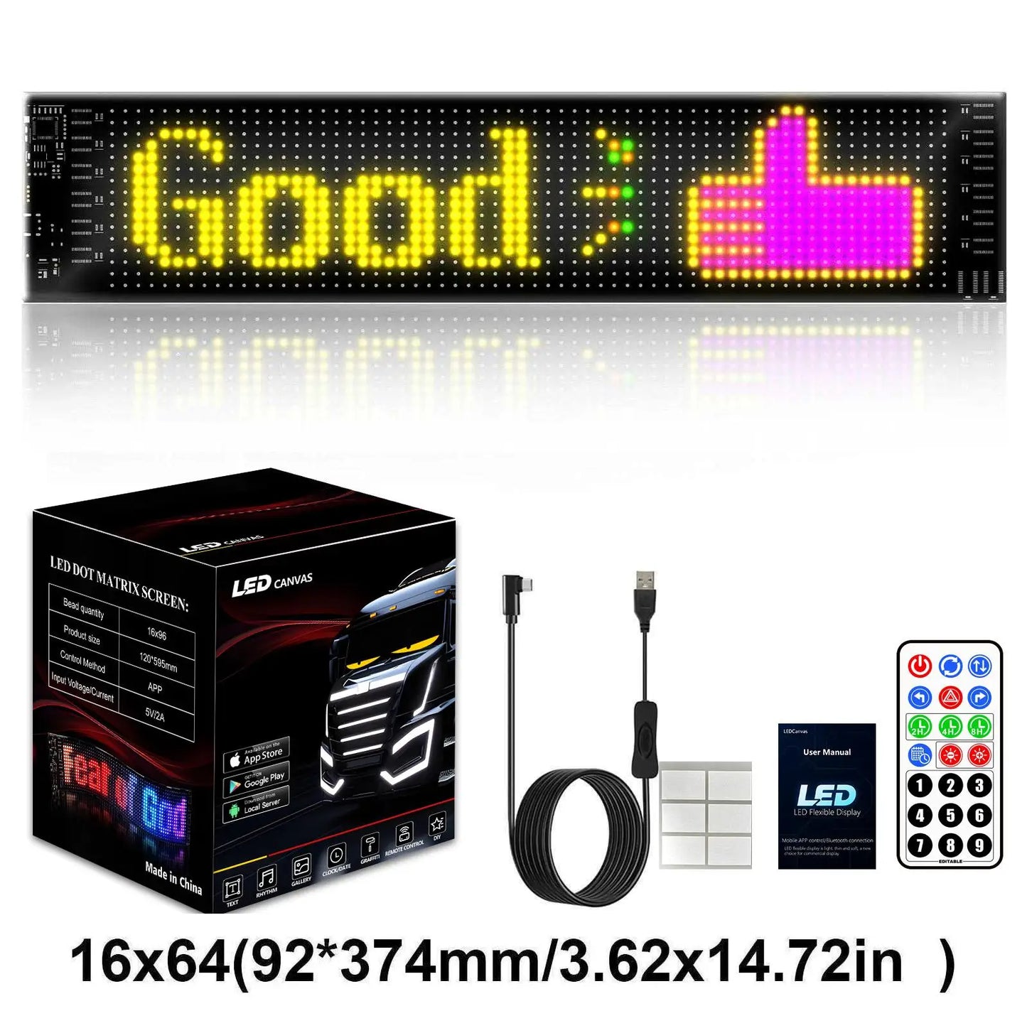 High Brightness Flexible Car LED Display DIY Pattern Text Rolling LED Sign for Car