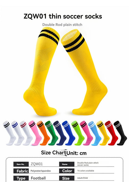 Loogdeel Kids Youth Adult Soccer Socks Stripe Knee High Softball Baseball Sports Socks Breathable Football Socks for Men Women