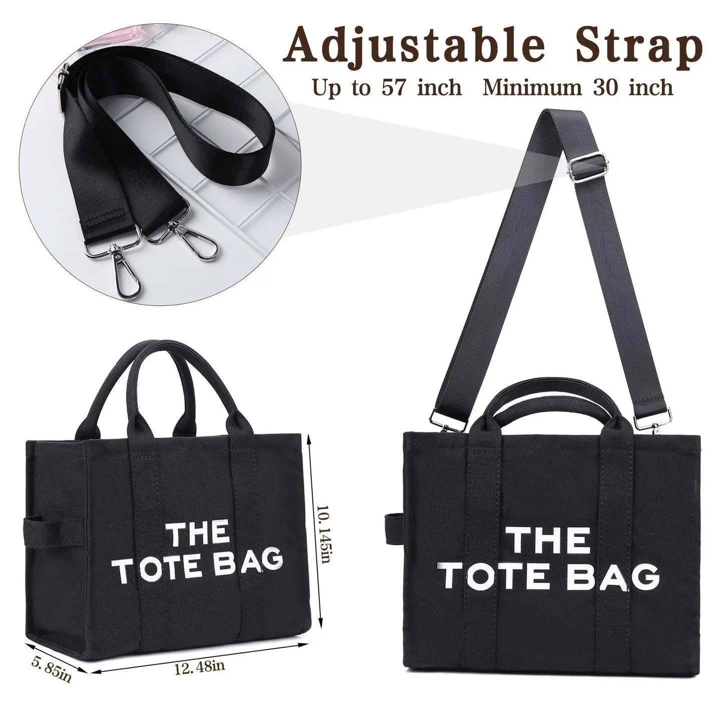 THE TOTE BAG Designer Fashion Handbag Shoulder Strap Crossbody Handbag Adjustable Large Capacity Canvas Women's Bag