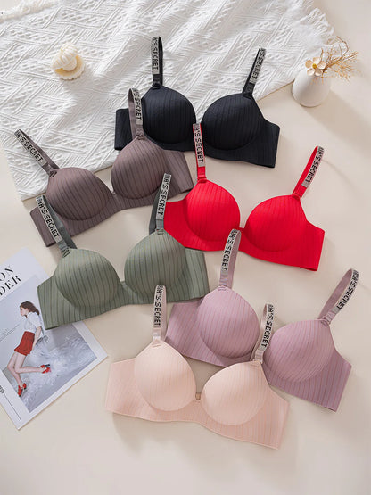 Shantou Seamless Bra Nylon Fabric Comfortable No Steel Ring Strap Underwear Women Gather Small Chest Look Big Sexy Bra