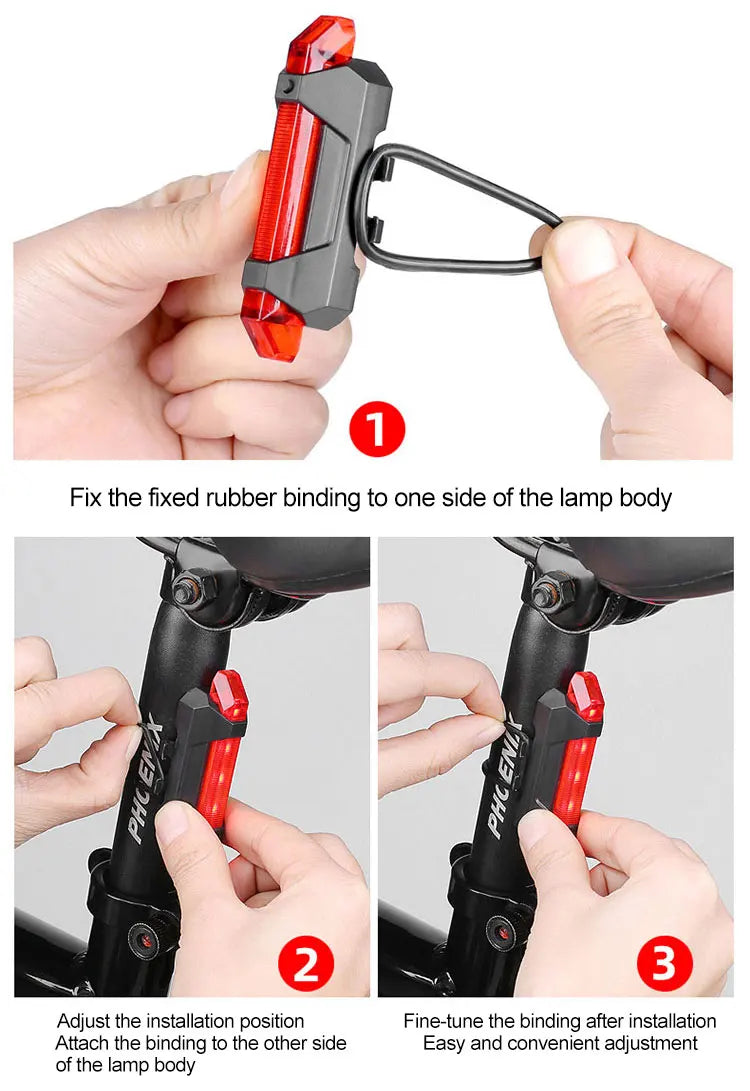 USB Rechargeable Bicycle Lights Bike Safety Warning Lamp Outdoor Waterproof Cycling Flashlight For Mountain And Road Bikes