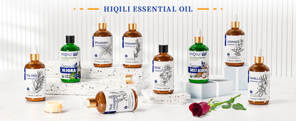 HIQILI Essential Oil Rose Geranium Lavanda Citronela Tea Tree vanille Body Oil Face Skin Care Massage 100ML/3.38fl.oz