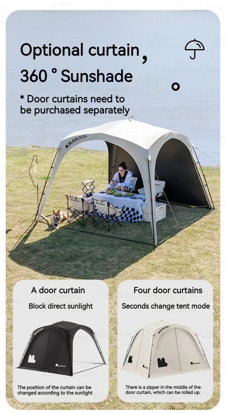 BLACKDOGAutomatic Dome Shelter Tent Self-supporting Quick Open Black Coating Outdoor Camping Canopy Expand Tarp Traveling Family