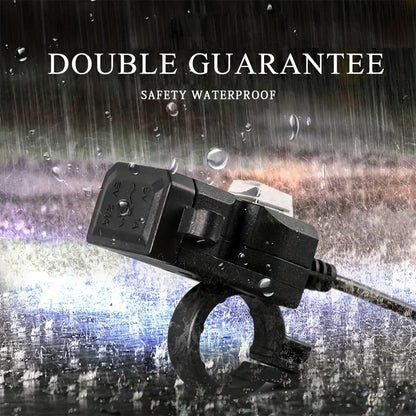 1pcs Motocycle Dual USB Charger Adapter Rearview Mirror Waterproof Power Supply Socket For iPhone Samsung Huawei