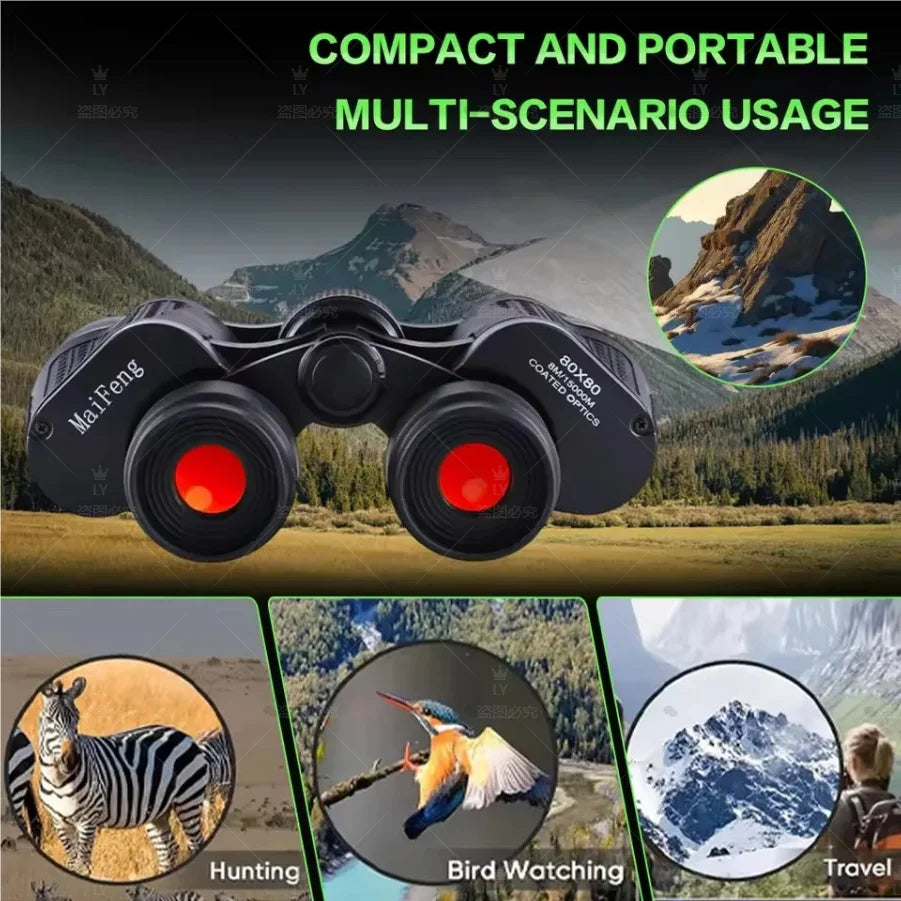 CAOX Professional Binoculars 80X80 Long Range 15000m HD Telescope Low light night vision for Hunting Camping Hiking Trave Sports