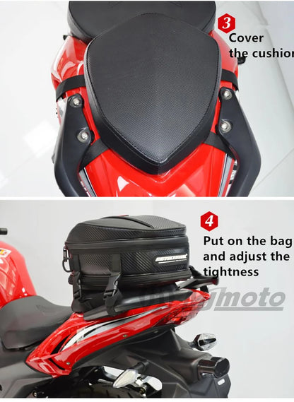 Motocentric Waterproof Motorcycle Tail Bag Multifunction Motorcycle Rear Seat Bag High Capacity Motorcycle Bag Rider Backpack