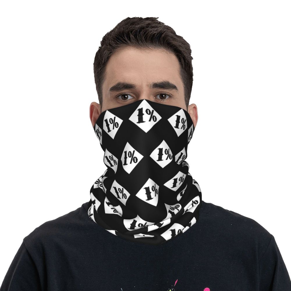 Custom 1 Percenter Essential Sons Bandana Neck Gaiter for Ski Camping Men Women Wrap Scarf TV Show Anarchy Headband Warmer