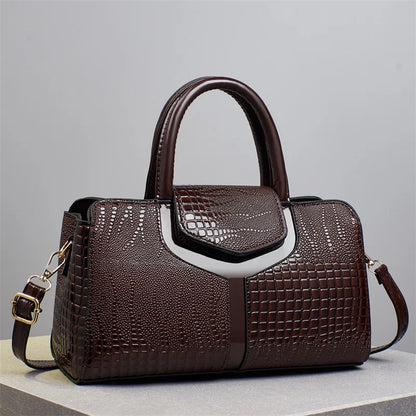 Fashion Crocodile Pattern Women's Handbag Large Capacity Classic Shoulder Bag Casual Crossbody Bag Urban Commuting Tote Bag