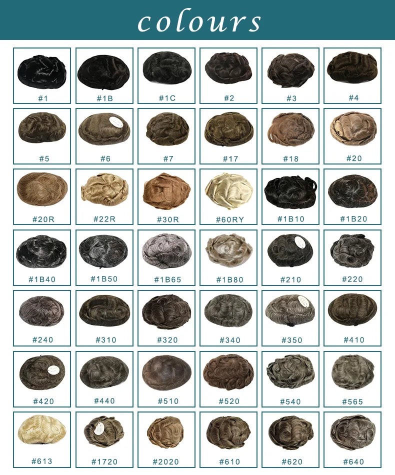 20mm Curly Blonde Brown Black Weave Toupee Man 100% Human Hair Wig Mono Lace&NPU Toupets for Men #4 System Capillary Prosthesis