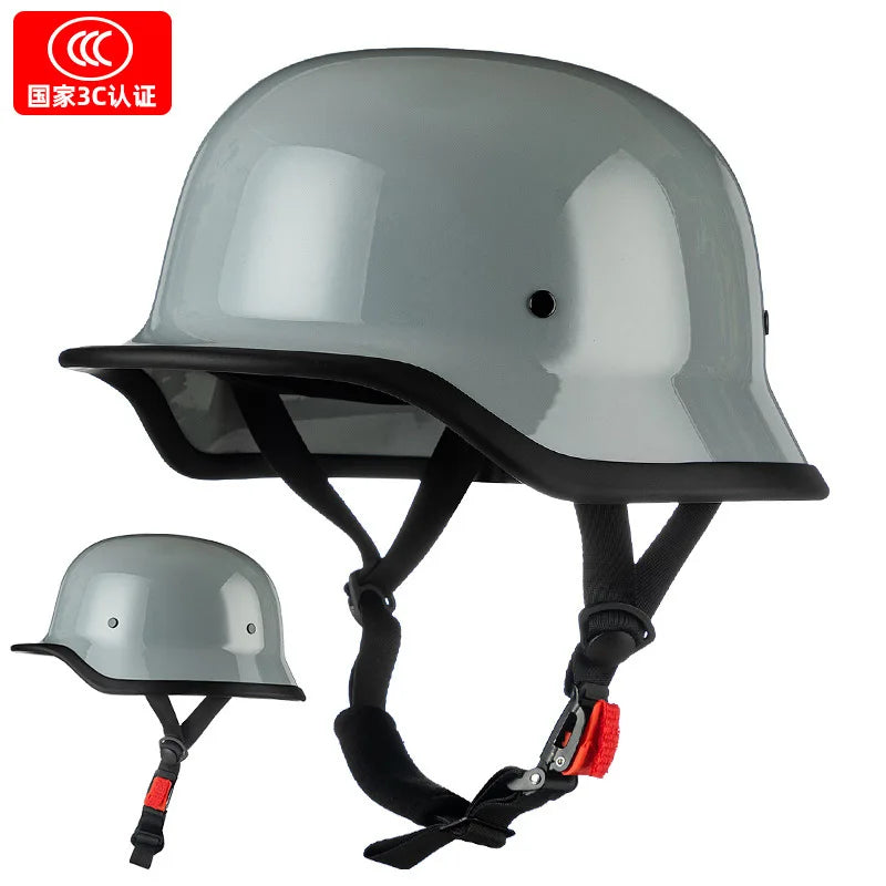German Soldier Helmet Motorcycle for Harley Retro Half Helmet Motorcycle Helmet Summer 3C Certification Scoop Helmet Cruise Car