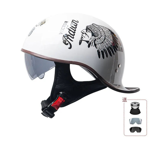 China 3C certification new motorcycle helmet retro personality cock helmet for men and women lightweight breathable half helmet.