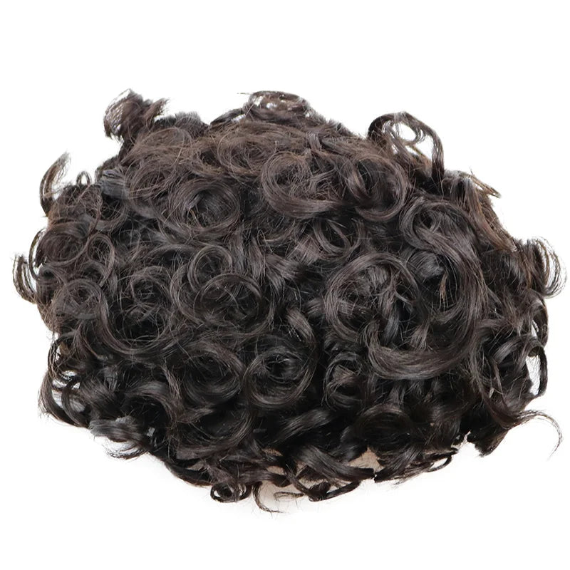26mm Loose Curly 0.06mm Natural Hairline Men Toupee Ultra Thin Skin Full VLoop 1B80 613# Blonde Male Human Hair Prosthesi System