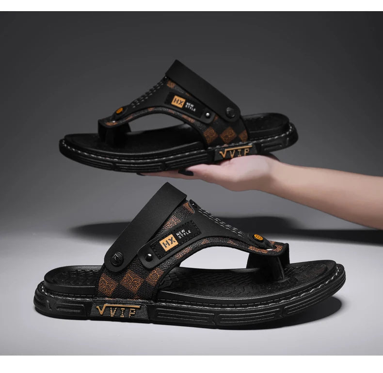Men's high-quality beach shoes summer outdoor casual flip-flops sandals soft-sole non-slip comfort fashion dual-purpose slippers