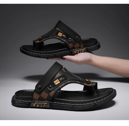 Men's high-quality beach shoes summer outdoor casual flip-flops sandals soft-sole non-slip comfort fashion dual-purpose slippers