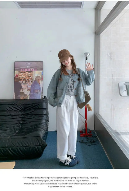 Women Clothing Autumn Fashion Korean Button Color Blocking Polo Collar Female All-match Fashionable Pocket Appear Thin Cardigan