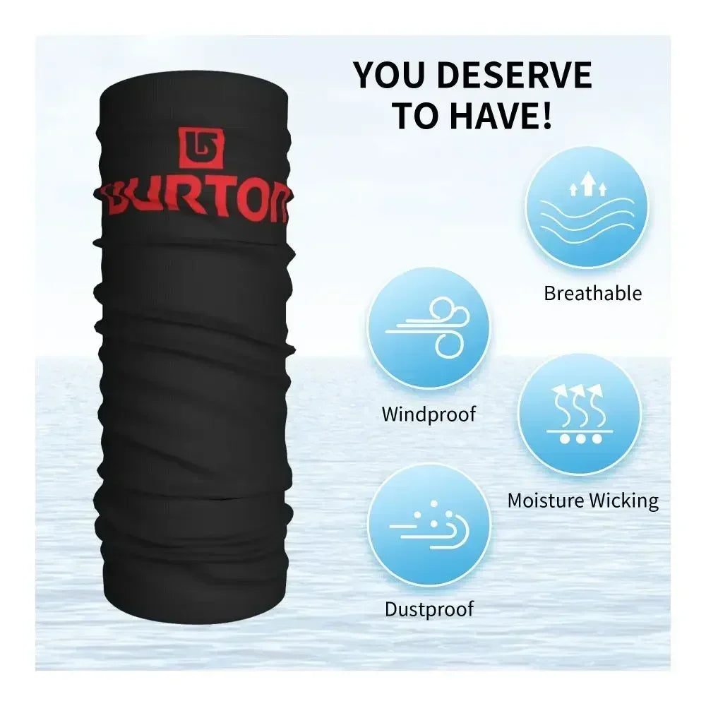 Burton Snowboard Sportive Bandana Neck Cover Printed Wrap Scarf Multifunction Balaclava Outdoor Sports For Men Women Adult