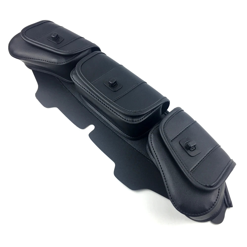Motorcycle Windshield Bag Fairing Pouch 3 Pocket For Harley Electra Glide Street Glide Ultra Limited Tri Glide 1996-2013