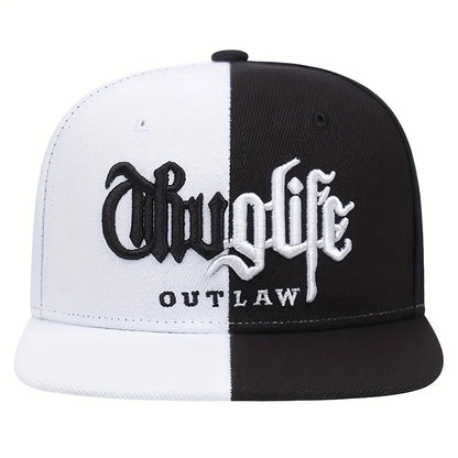 1pc Thug Life Embroidered Fashion Snapback Cap, Outdoor Sports Baseball Cap For Men And Women