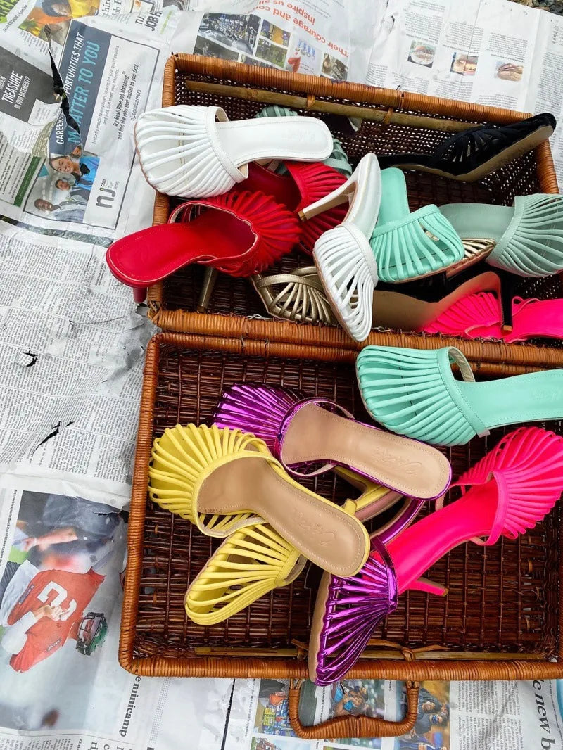 2026 New Sexy Women's Open Toe Mule Sandals - Slip On Stiletto Heels for Wedding/Party, Summer Breathable Comfort Dressy Shoes